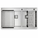 سینک ظرفشویی دست ساز دو لگن کن مدل BCN-302-74 R0