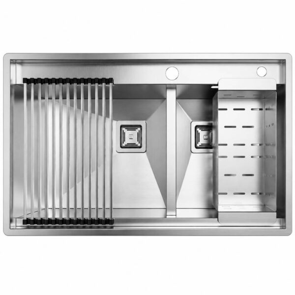 سینک ظرفشویی دست ساز دو لگن کن مدل BCN302-90 R0